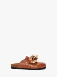 CHAIN LOAFER LEATHER MULES in brown | JW Anderson US  Product Image