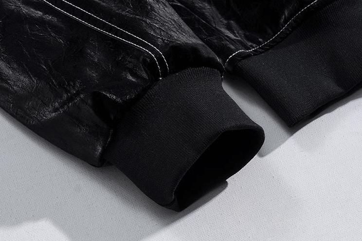 RT No. 9416 BLACK STITCHED ZIP-UP LEATHER JK Product Image