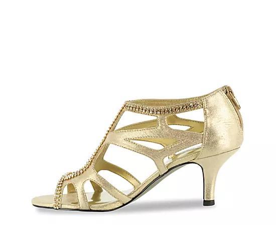 Easy Street Flattery Women's Evening Dress Heels, Size: 7.5 Wide, Gold Product Image