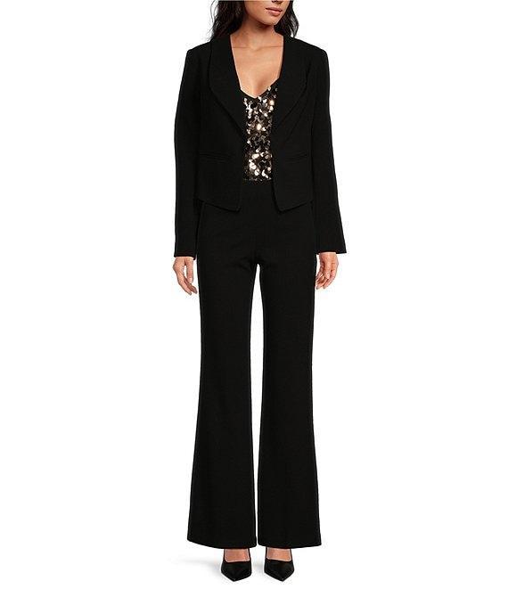 Trina Turk Lancelot Luxe Drape Suiting Flat Front Bootcut Pants Product Image