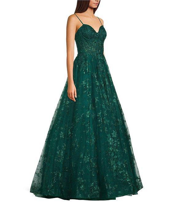 B. Darlin Sweetheart Neck Spaghetti Strap Ballgown Product Image