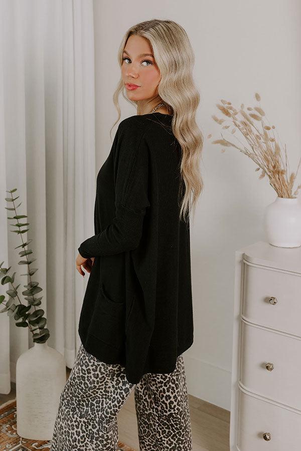 Always Cozy Sweater Top in Black Product Image