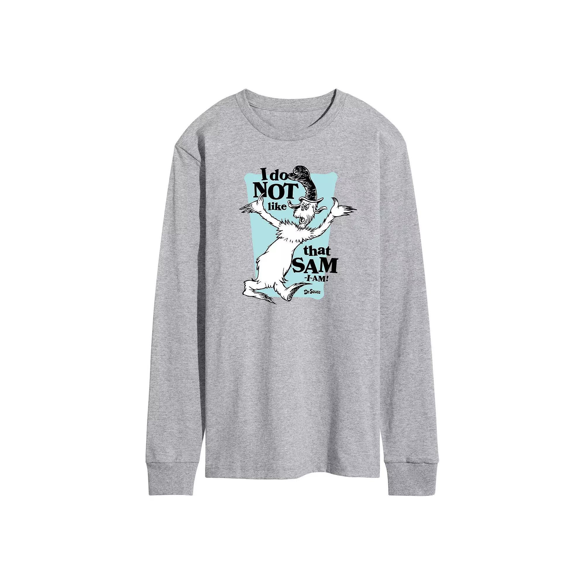 Men's Dr. Seuss Do Not Like Long-Sleeve Tee, Size: Small, Gray Product Image