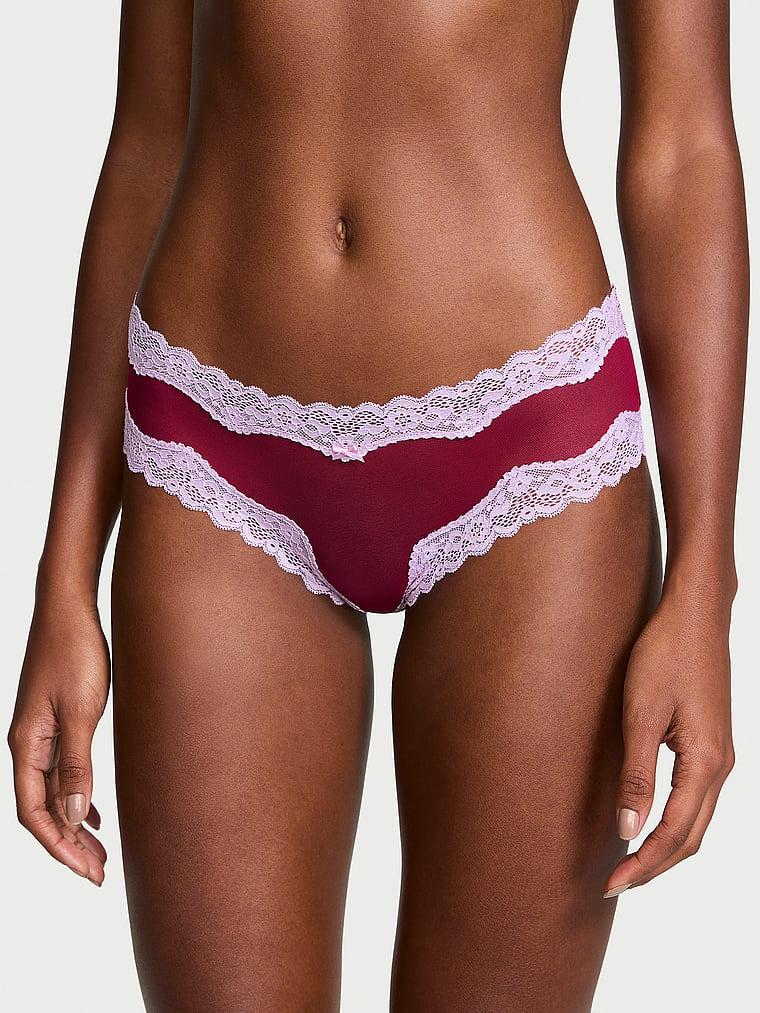 Tease Mesh Lace-Trim Cheeky Panty Product Image