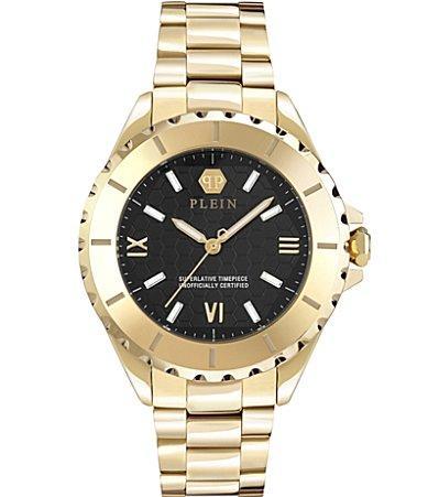 Philipp Plein Womens Black Dial Heaven Analog Gold Tone Stainless Steel Bracelet Watch Product Image