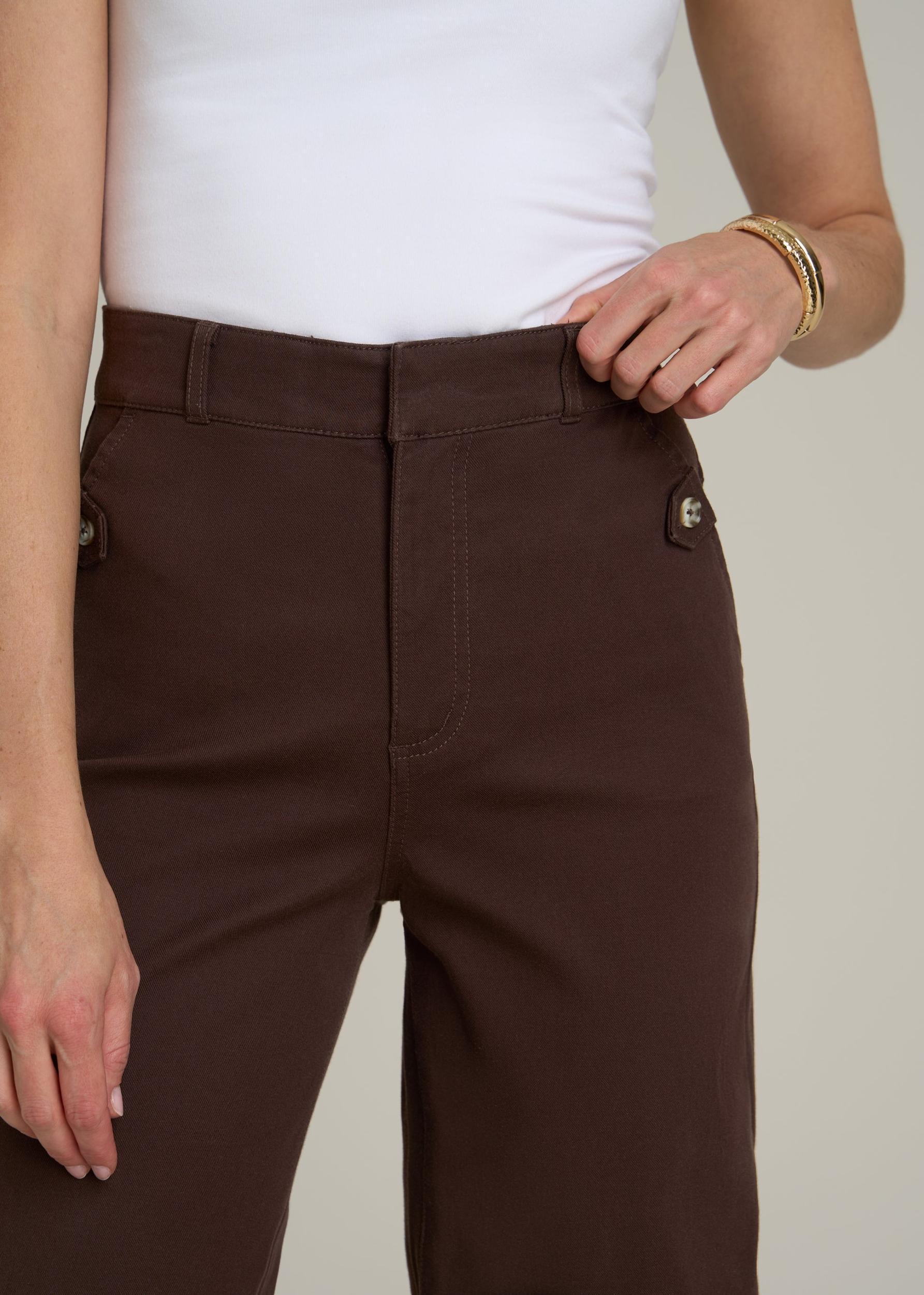 Stretch Twill Wide Leg Pant for Tall Women in Espresso Female Product Image