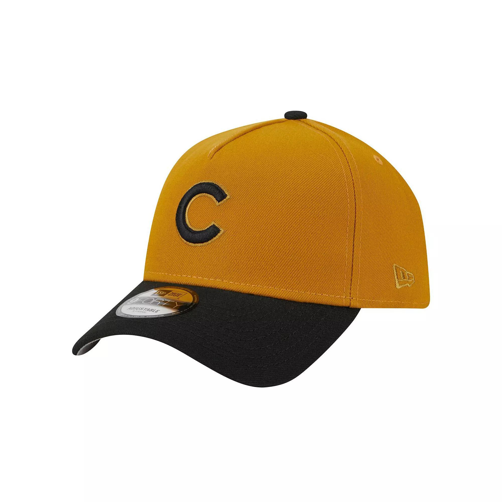 Men's New Era Gold/Black Chicago Cubs Rustic A-Frame 9FORTY Adjustable Hat Product Image