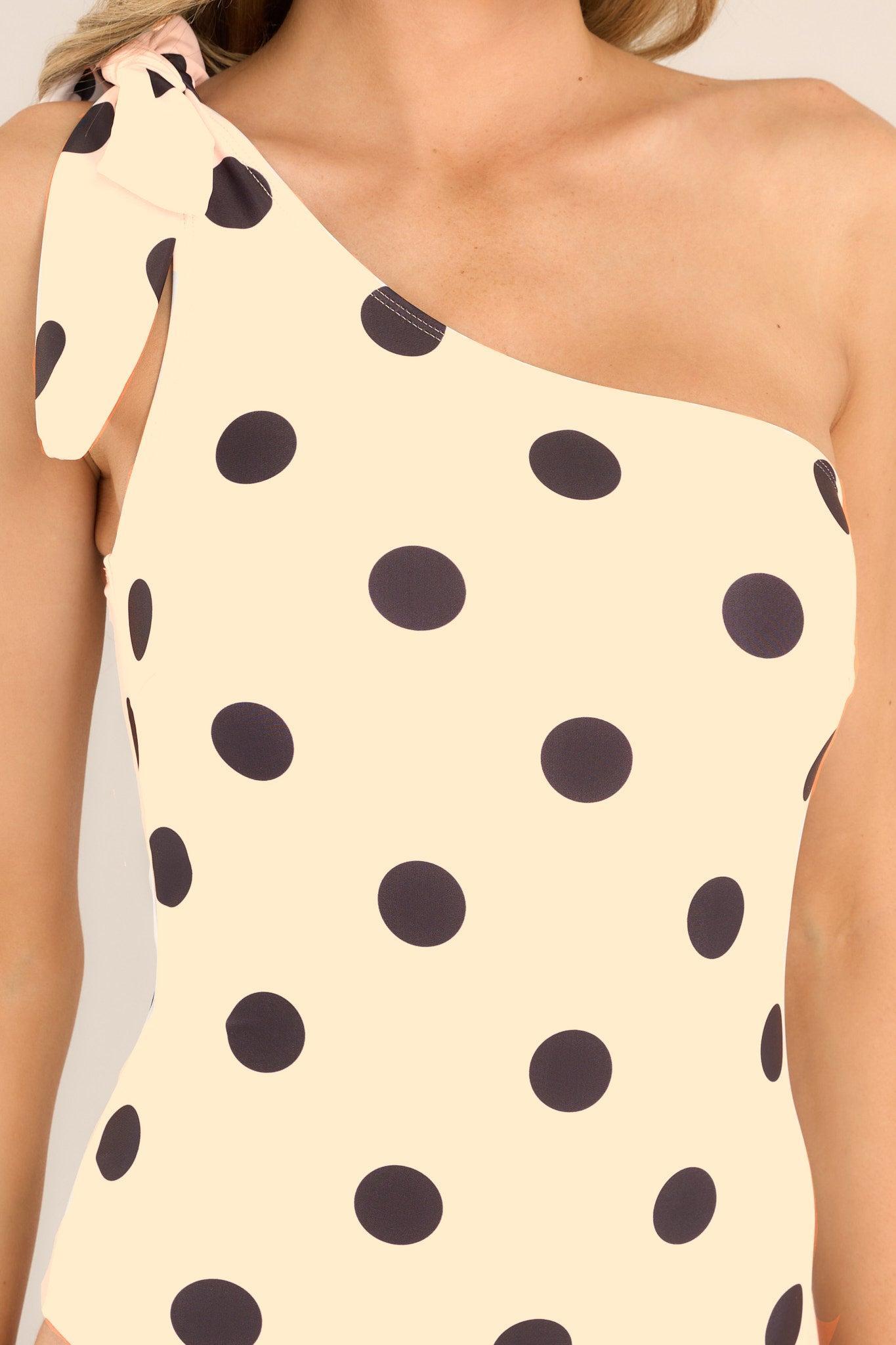 Spot On Ivory Polka Dot One Piece Swimsuit Swimwear Product Image