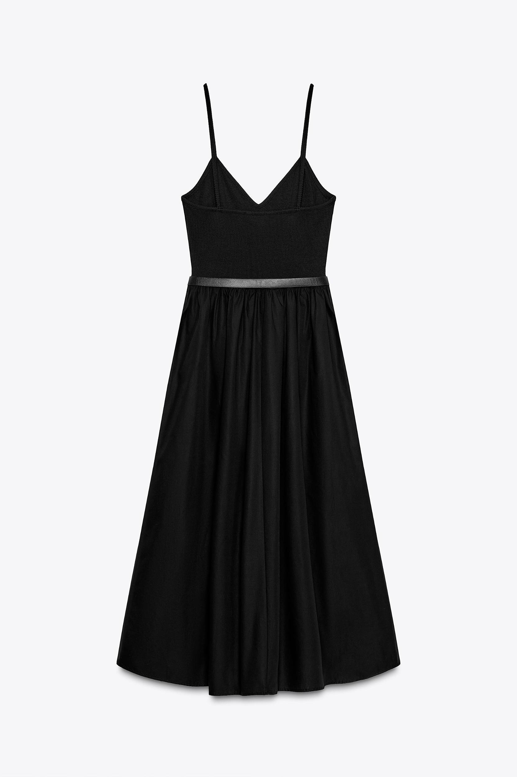 BELTED COMBINATION MIDI DRESS Product Image
