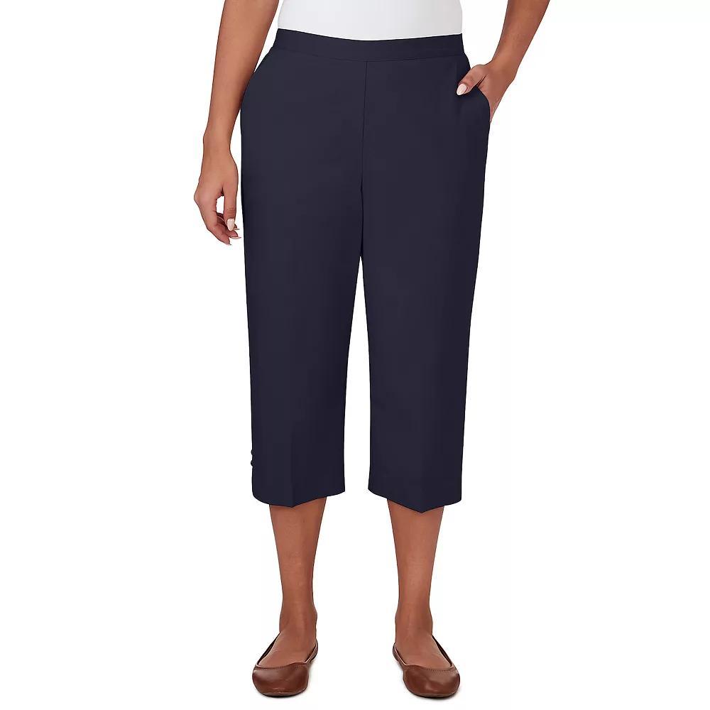 Petite Alfred Dunner Denim Twill Denim Split Hem Capri Pants, Women's, Size: 10 Petite, Blue Product Image