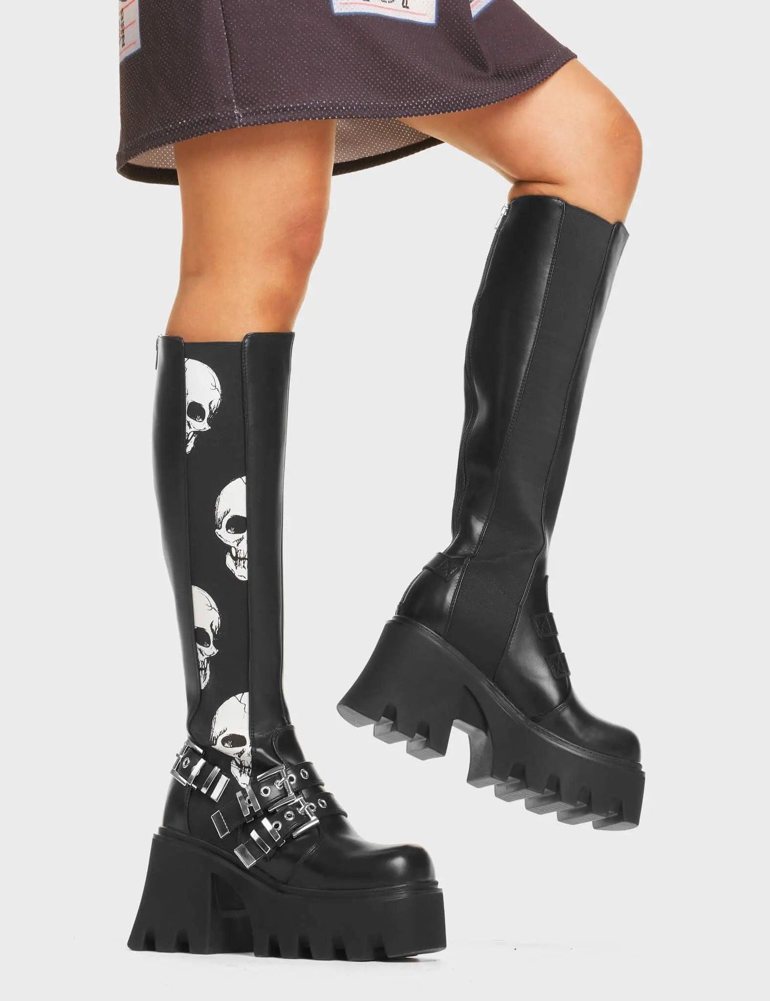 Mayhem Chunky Platform Knee High Boots Product Image