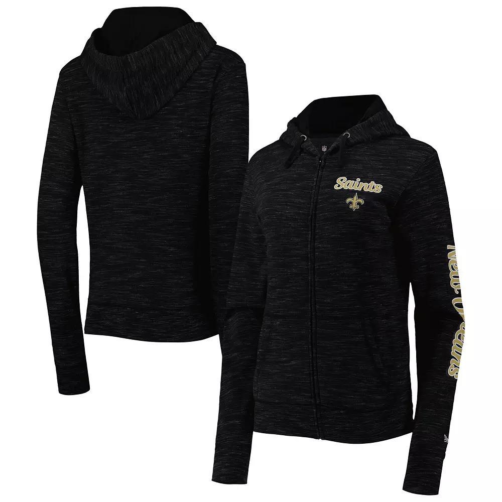 Women's New Era Black New Orleans Saints Reverse Full-Zip Hoodie, Size: Medium Product Image
