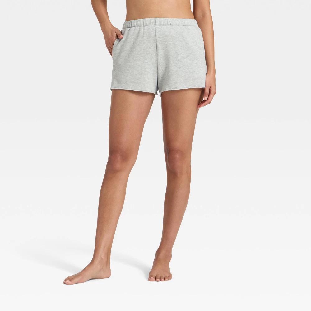 Women's PeachySoft French Terry Fleece Lounge Shorts - Wild Fable™ Gray XXL Product Image