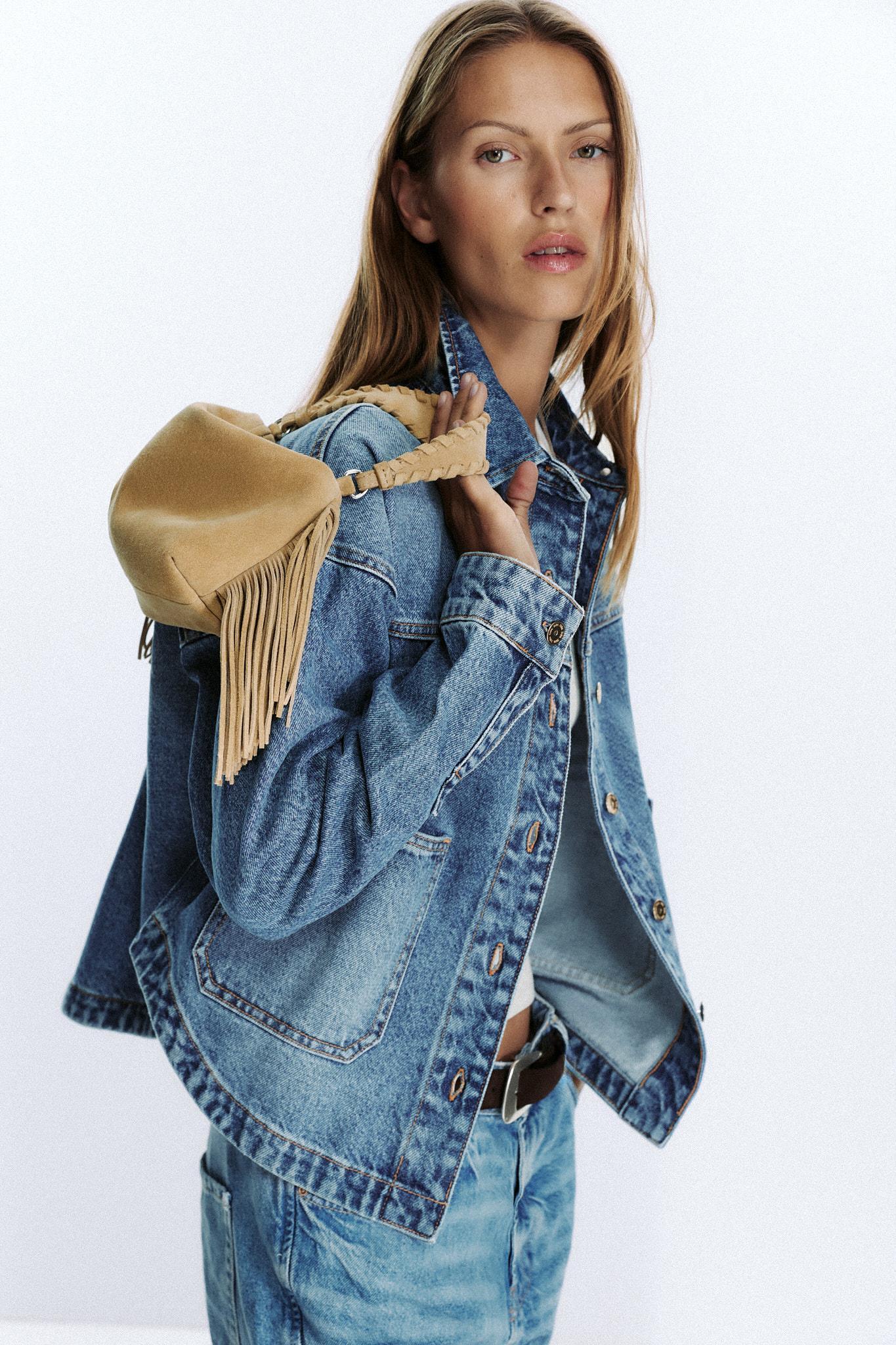 SPLIT LEATHER FRINGED MINI BAG Product Image