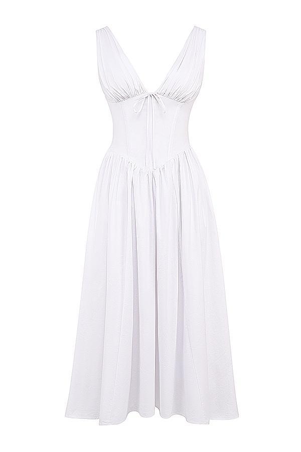 Emmelina  white cotton corset sundress Product Image
