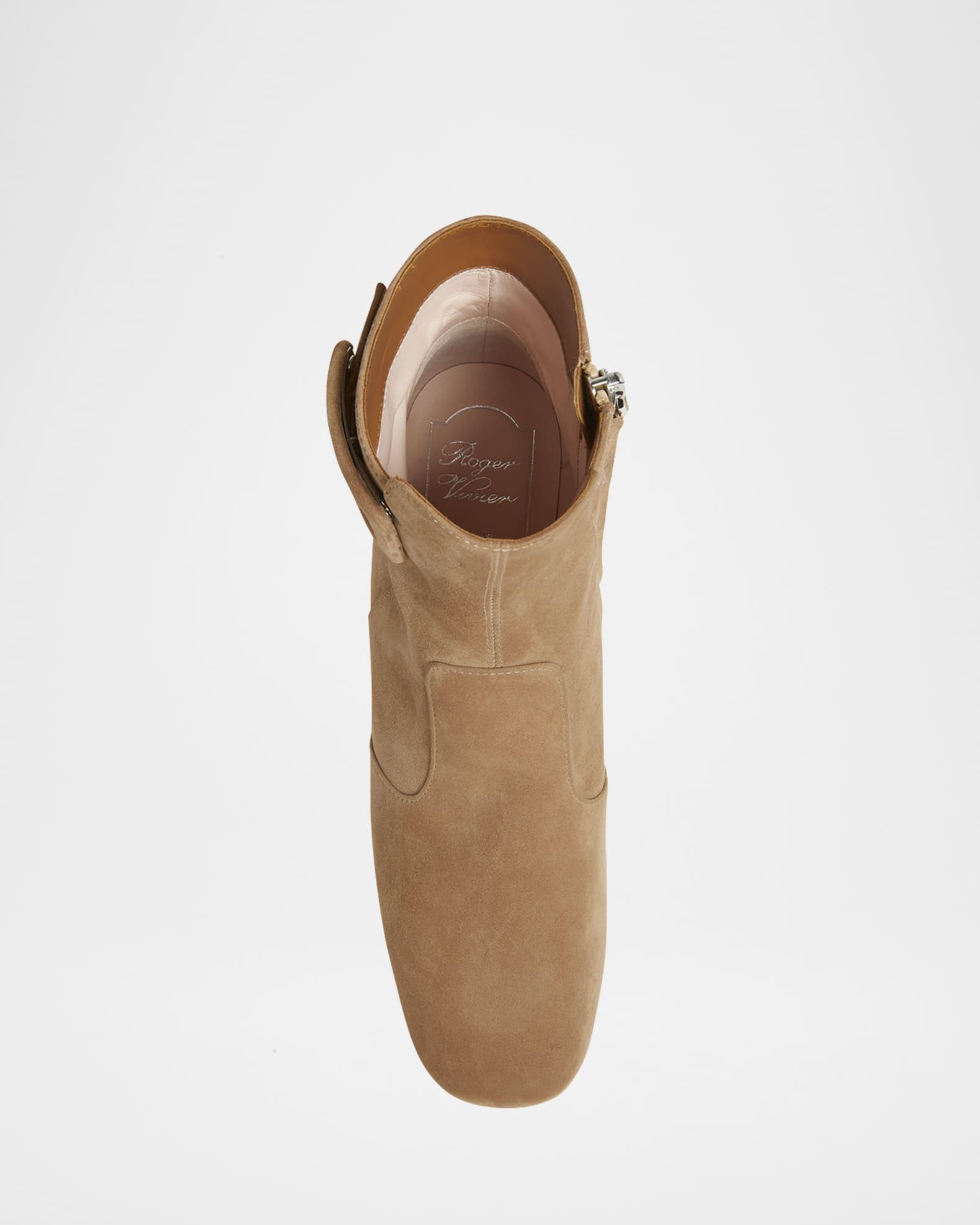 Tres Vivier Suede Buckle Ankle Booties Product Image