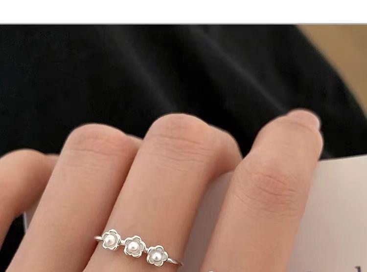 925 Sterling Silver Flower Open Ring Product Image