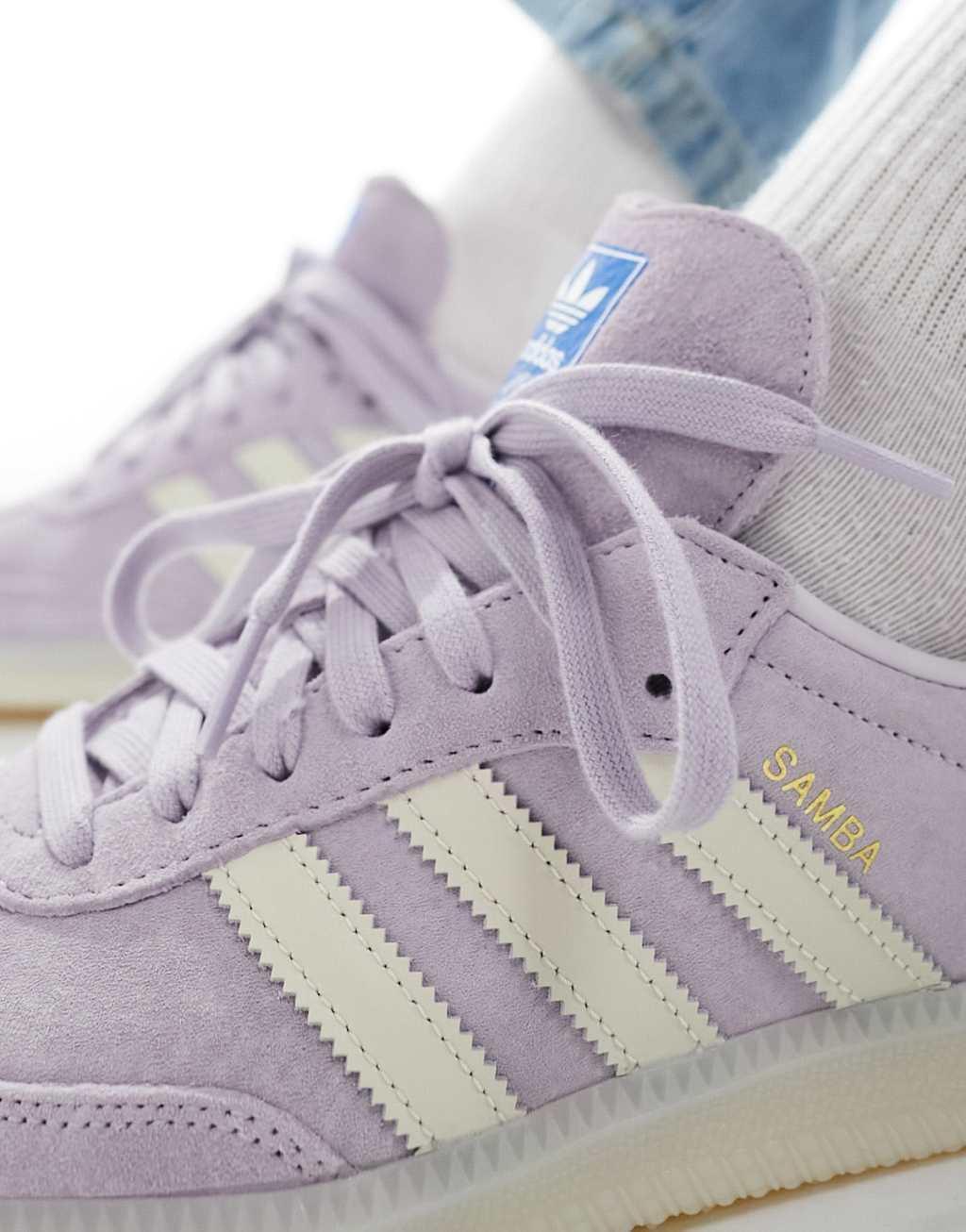 adidas Originals Samba sneakers in lilac and chalk Product Image