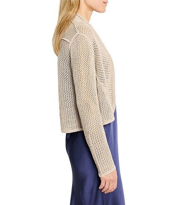NIC + ZOE Open Mesh Knit Cocoon Open Front Long Sleeve Cardigan Product Image