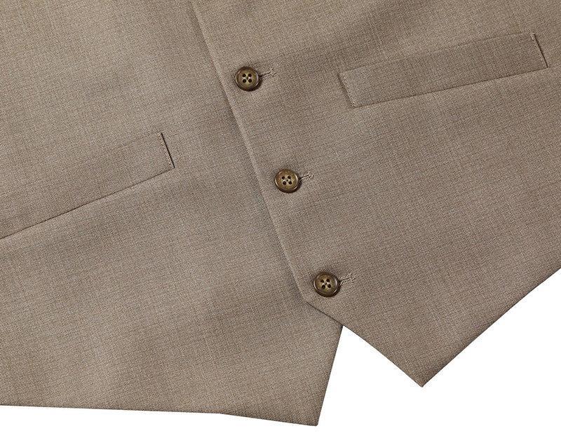 Vanderbilt Collection  - Classic Dress Vest 5 Buttons Regular Fit In Taupe Product Image