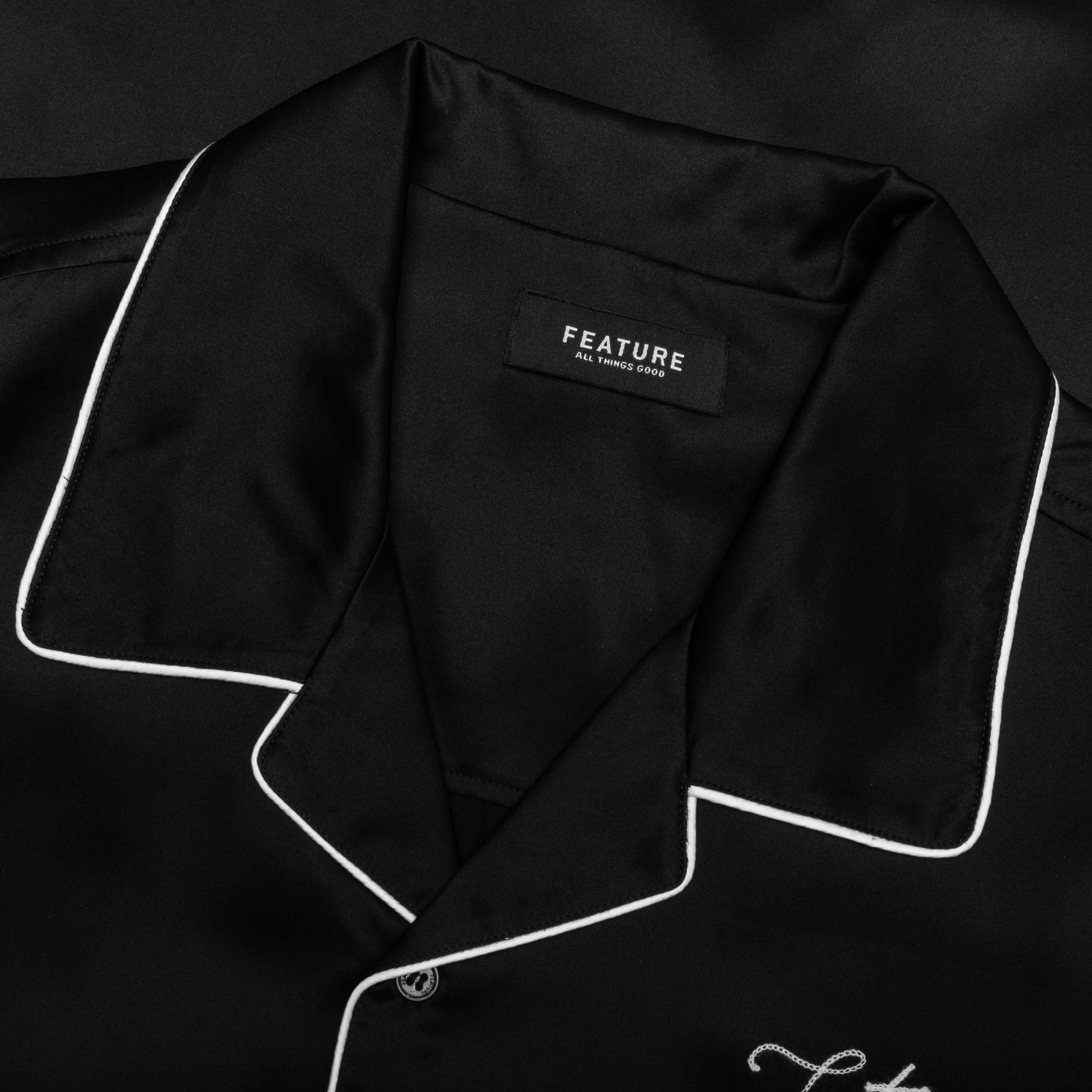 Baptiste Silk Shirt - Black Male Product Image