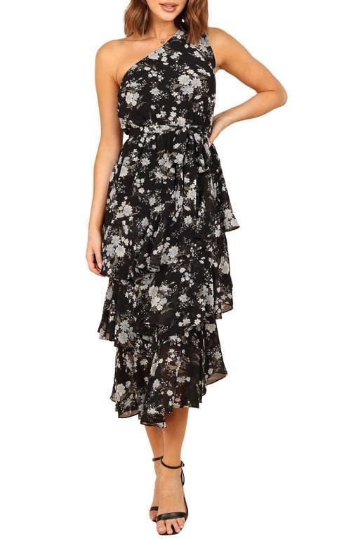 Petal and Pup Womens Brigette One Shoulder Tiered Midi Dress Product Image