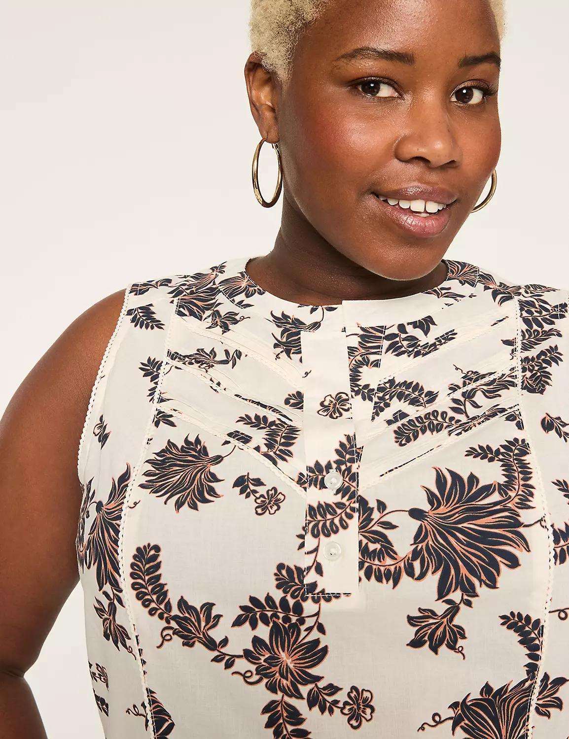 Sleeveless Pintuck Popover Blouse Product Image