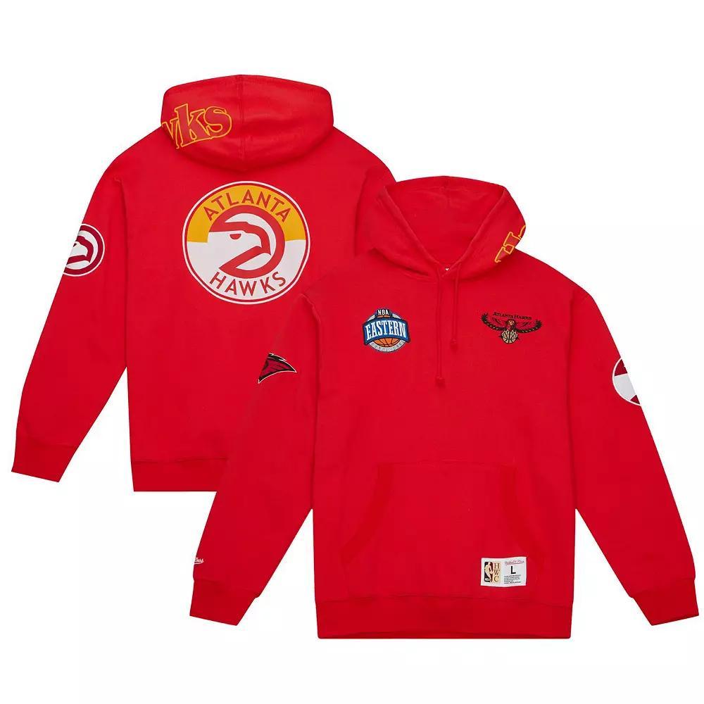 Men's Mitchell & Ness  Red Atlanta Hawks Hardwood Classics City Collection Fleece Pullover Hoodie, Size: XL Product Image