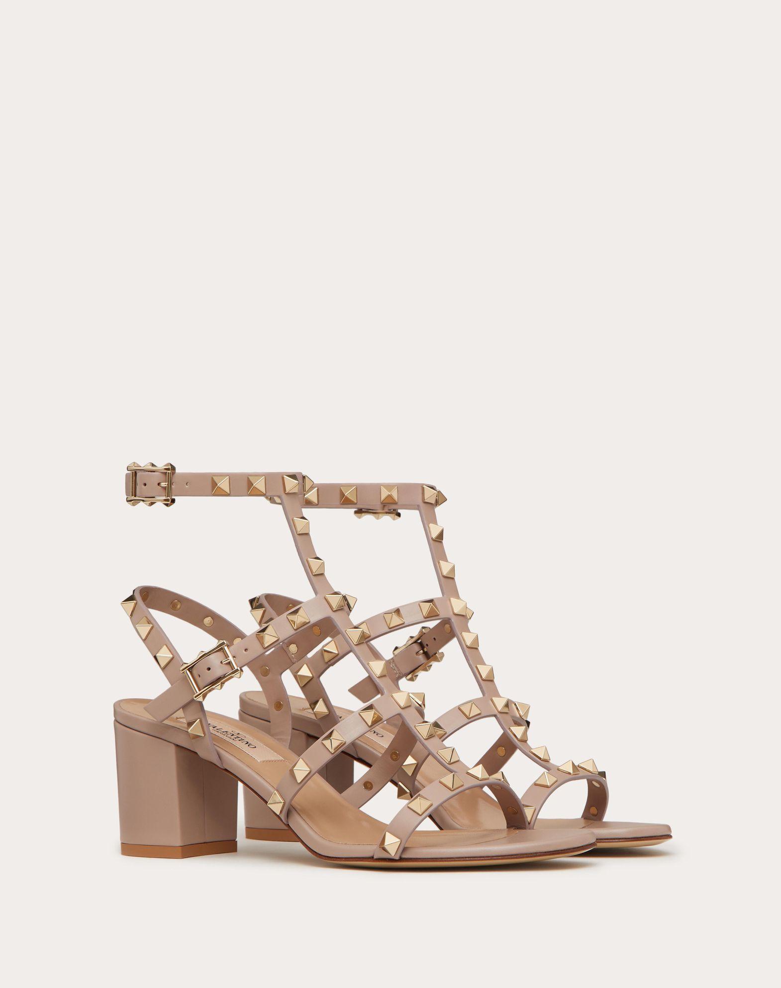 Rockstud Calfskin Ankle Strap Sandal 60 Mm Product Image