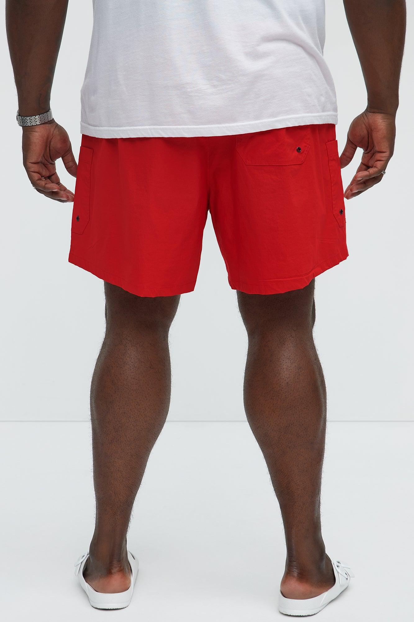 Fortified Pocket Swim Classic Trunk - Red Product Image