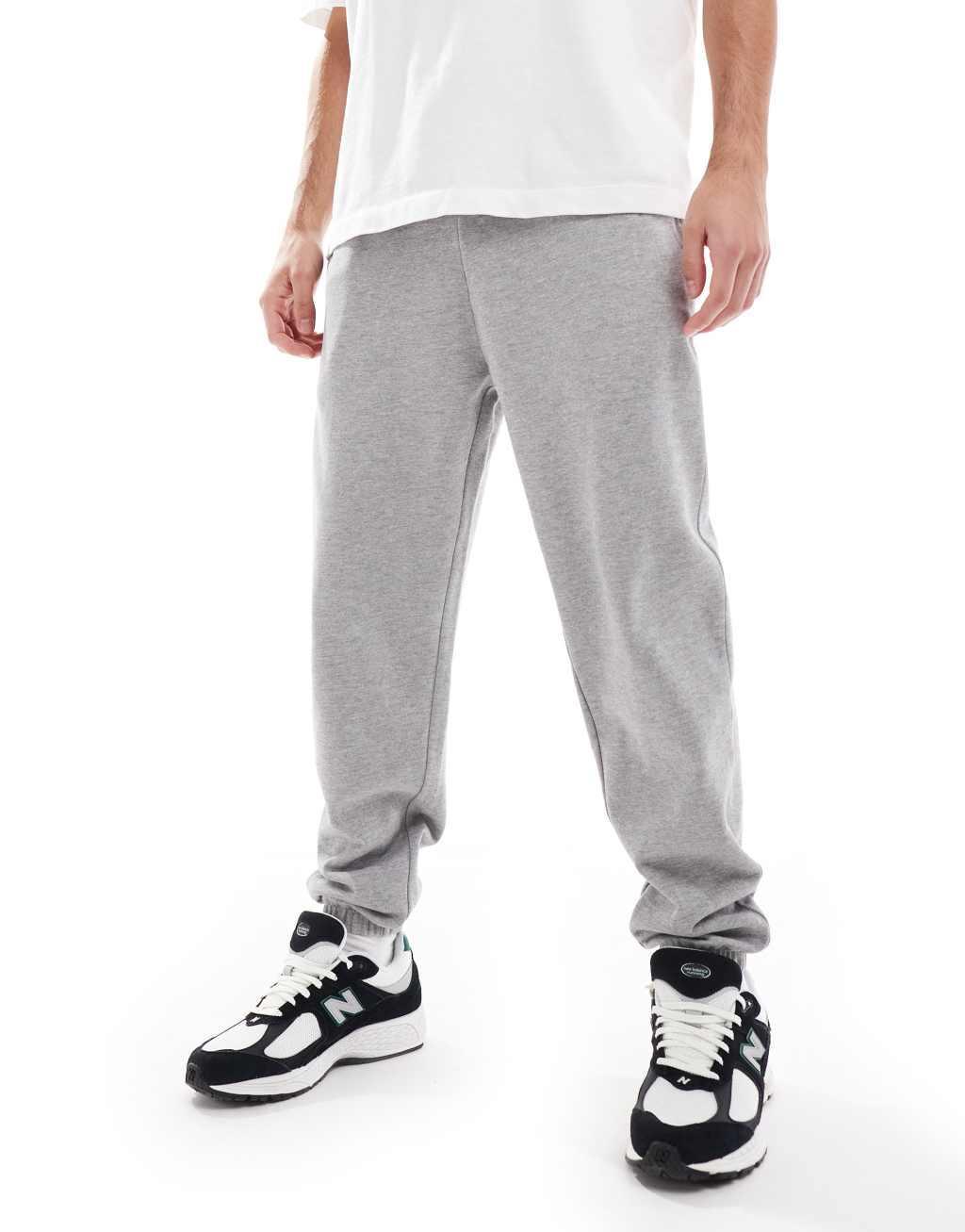 ASOS DESIGN essential tapered sweatpants in heather gray Product Image