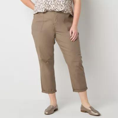 Liz Claiborne Mid Rise Plus Cropped Pants Product Image