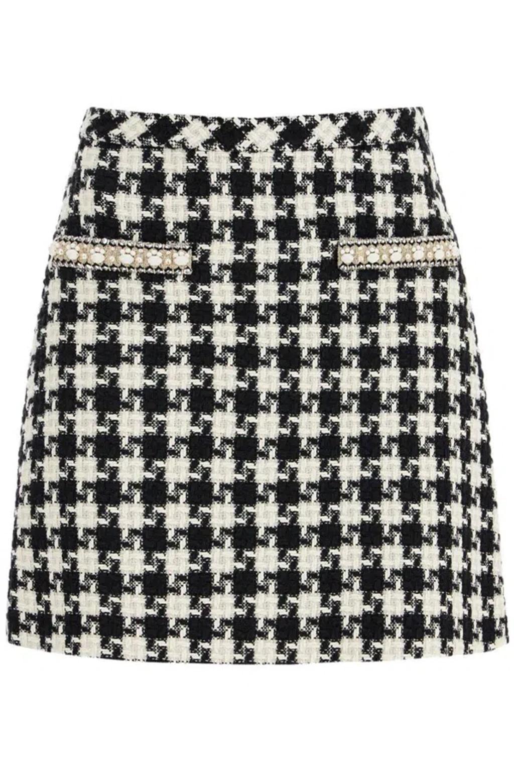 VALENTINO Embroidered Damier Light Tweed In White Product Image