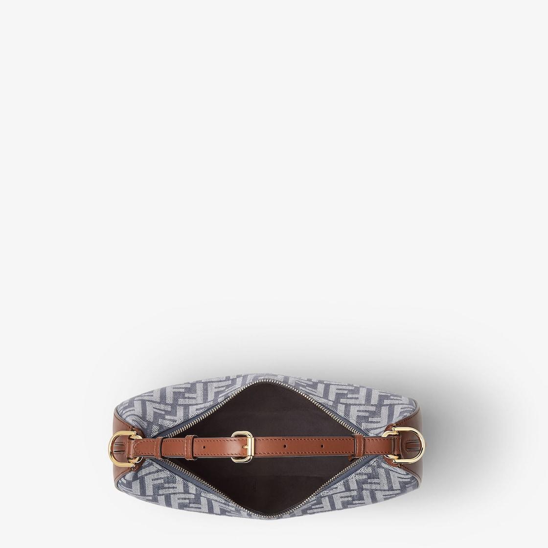 Fendigraphy SmallBlue denim-effect FF jacquard bag Product Image