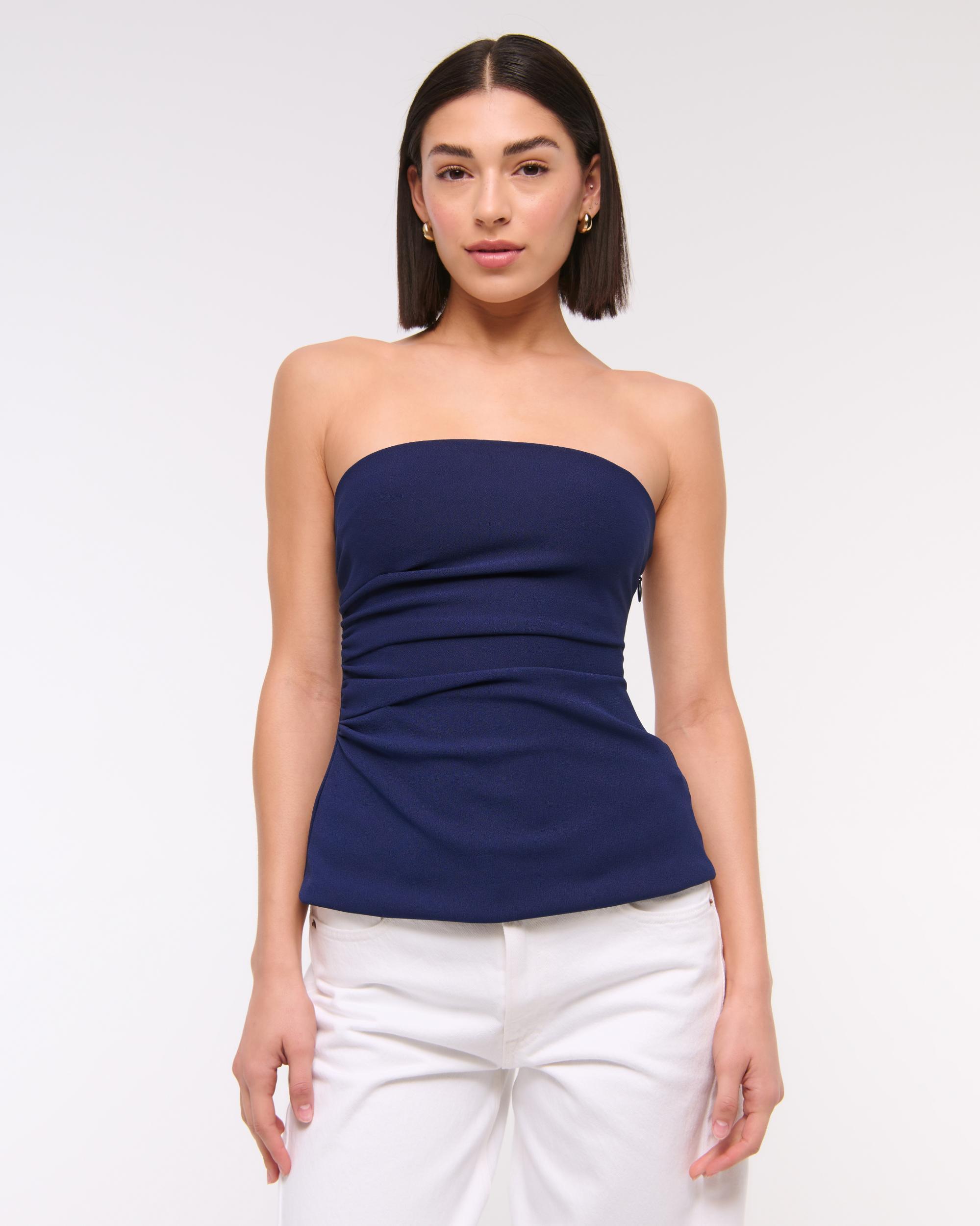Strapless Side Ruched Top Product Image