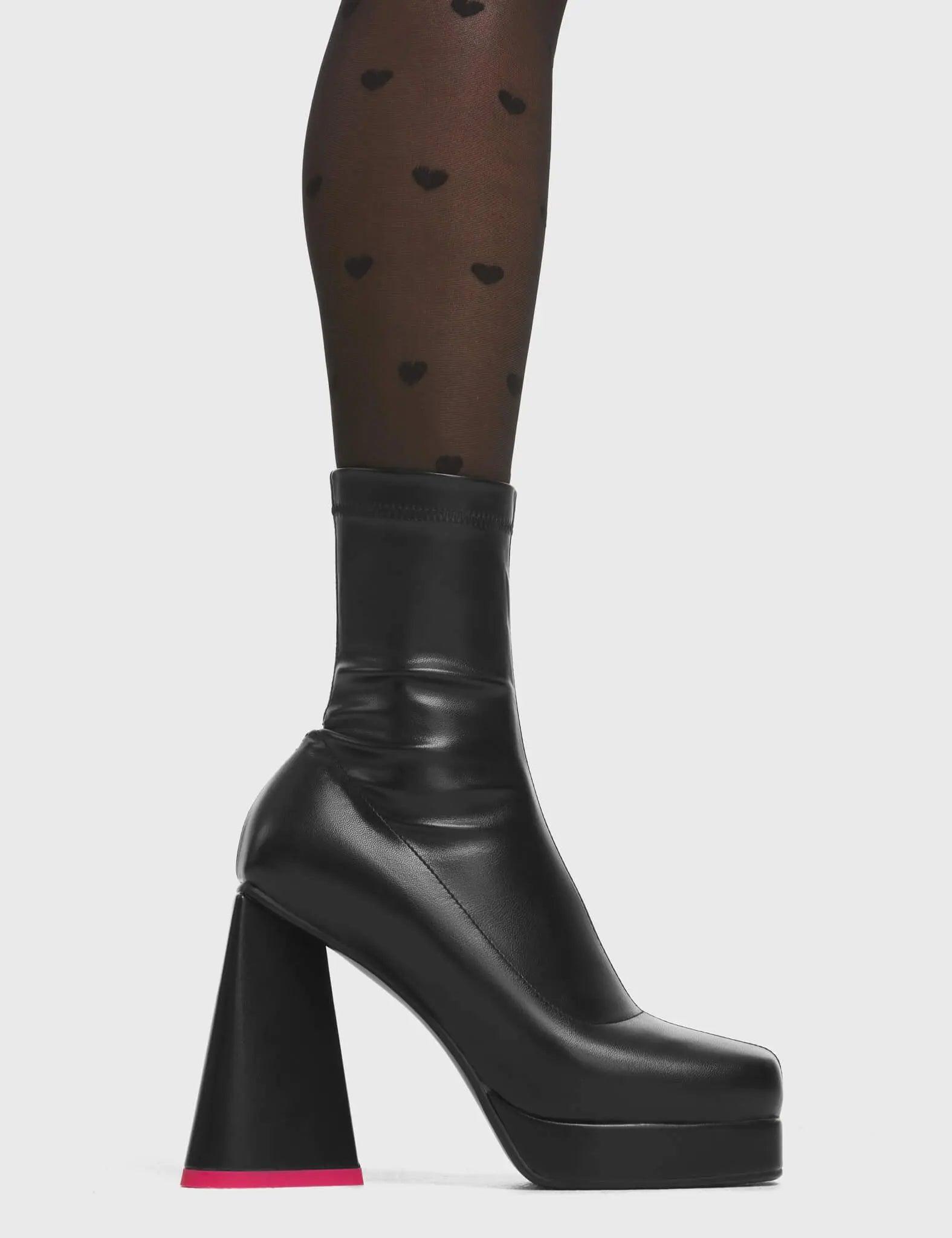 So Chic Platform Ankle Boots Product Image