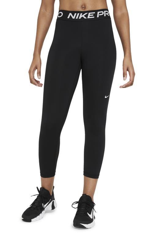 Women's Nike Pro Mid-Rise Crop Mesh-Panel Leggings Product Image