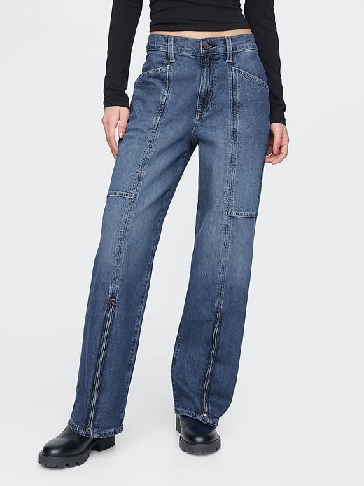 Mid Rise '90s Loose Pinstripe Carpenter Jeans Product Image