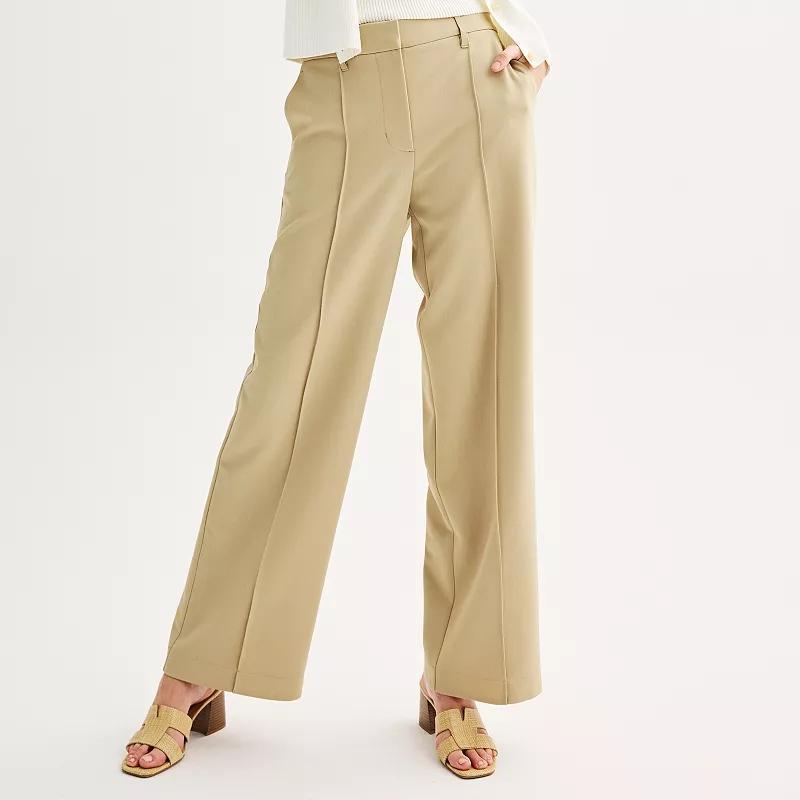 Womens Nine West High-Rise Wide Leg Trousers Product Image