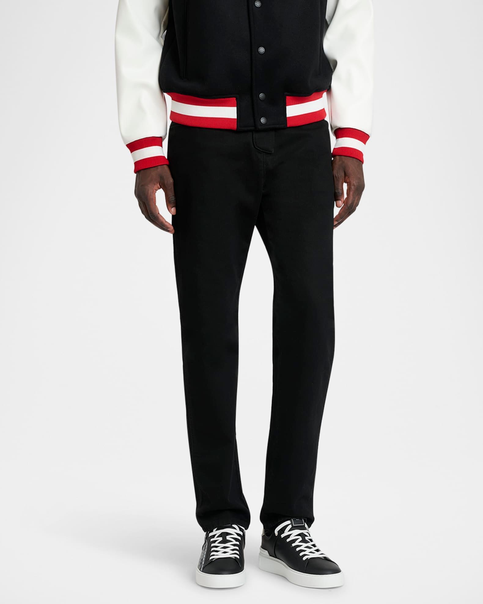 Men's Classic-Fit Black Denim Pants Product Image