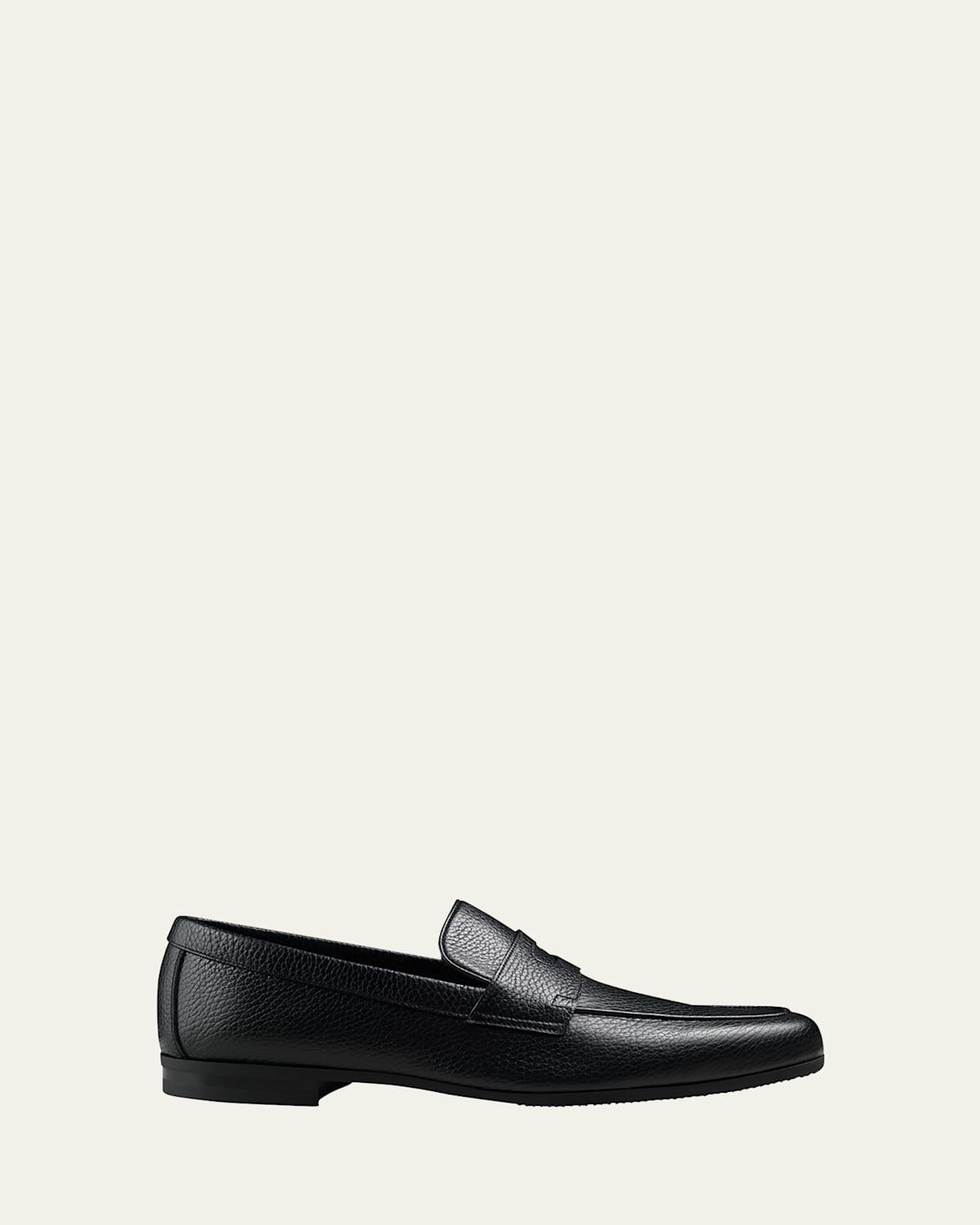 Men's Thorne Soft Textured Leather Penny Loafers Product Image