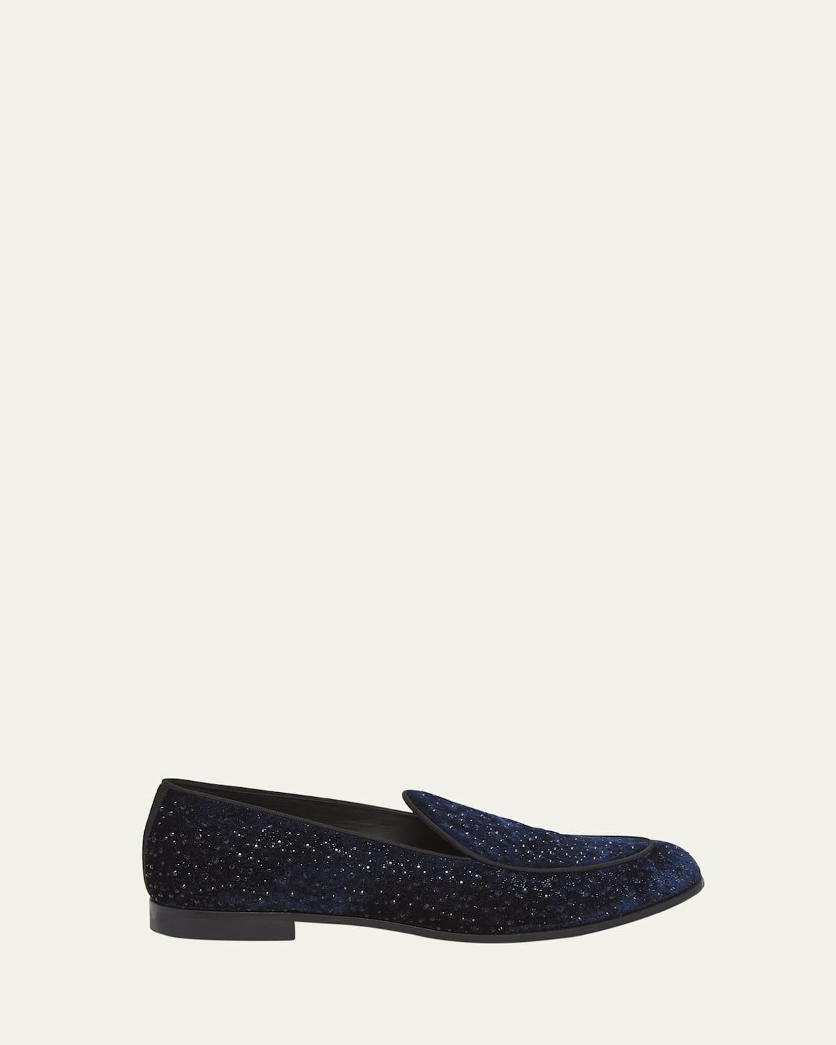 Mens Velvet and Crystal Venetian Loafers Product Image