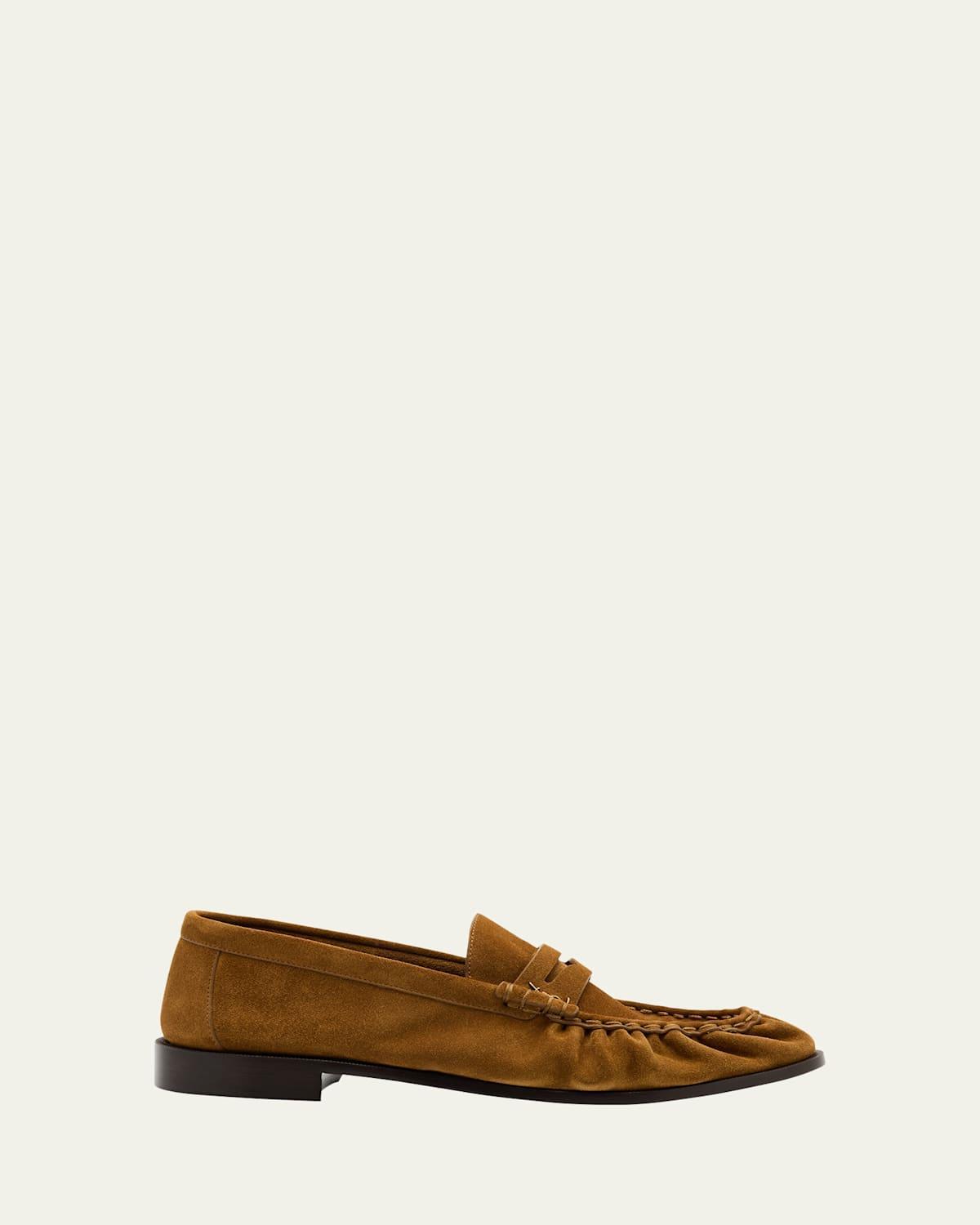 Mens Limited Edition Suede YSL Penny Loafers Product Image