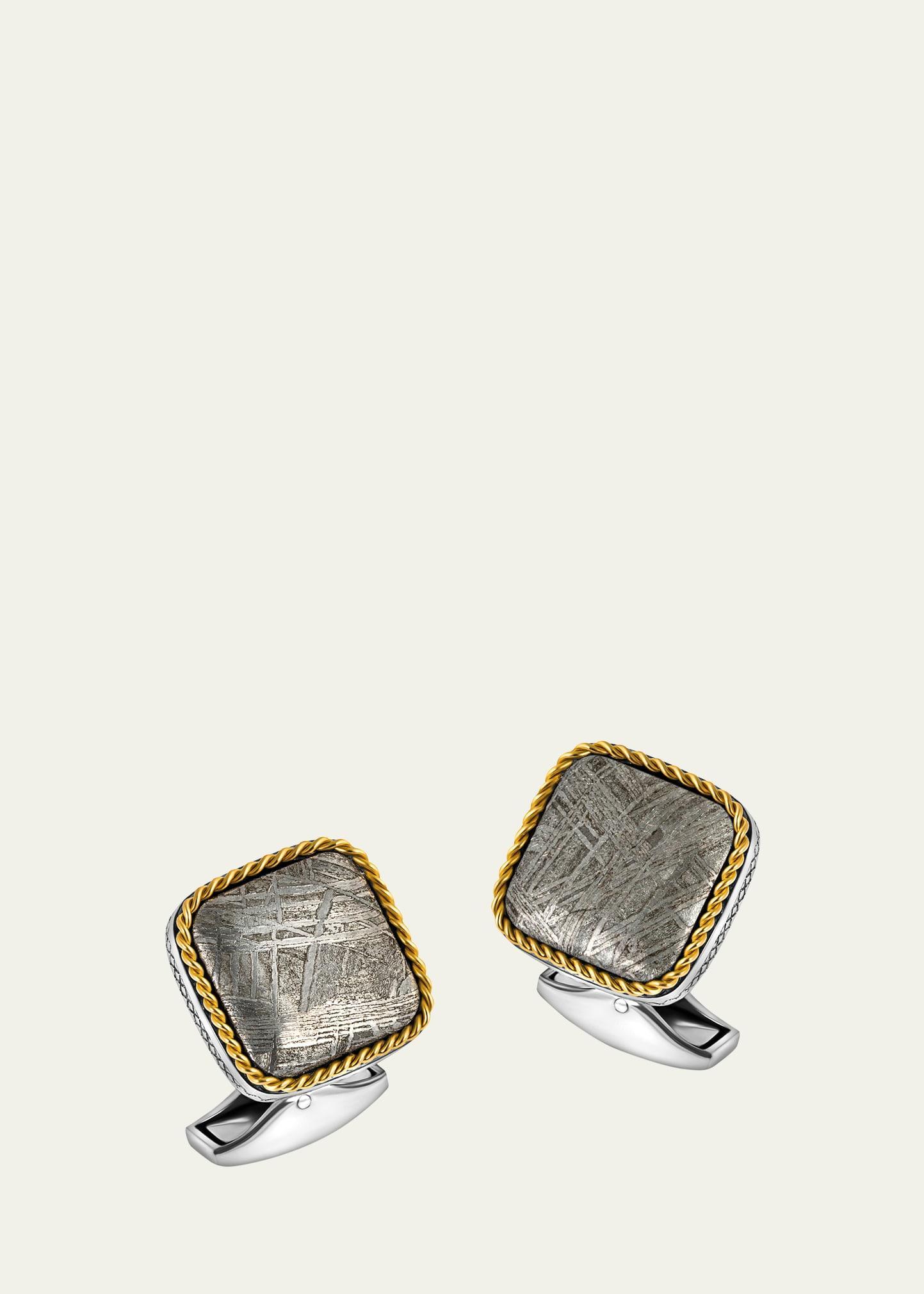 Mens Limited Edition Meteorite Square Cufflinks Product Image