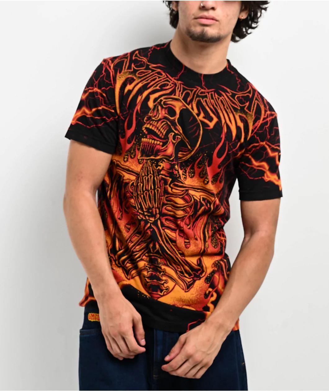 Affliction Infernal Nightmare Black & Red T-Shirt Product Image