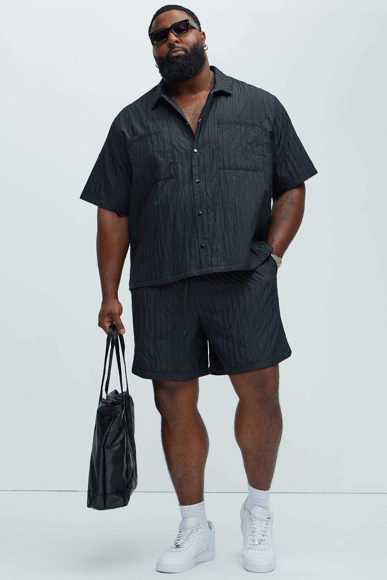 Cavour Crinkled Shirt - Black Product Image