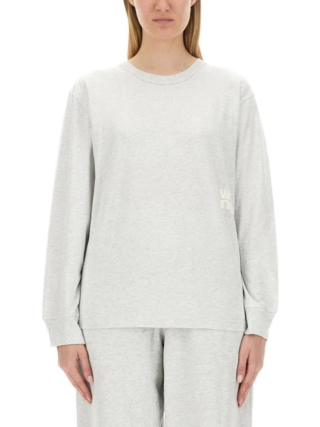 ALEXANDER WANG T Alexanderwang. T Sweatshirt With Logo In White Product Image