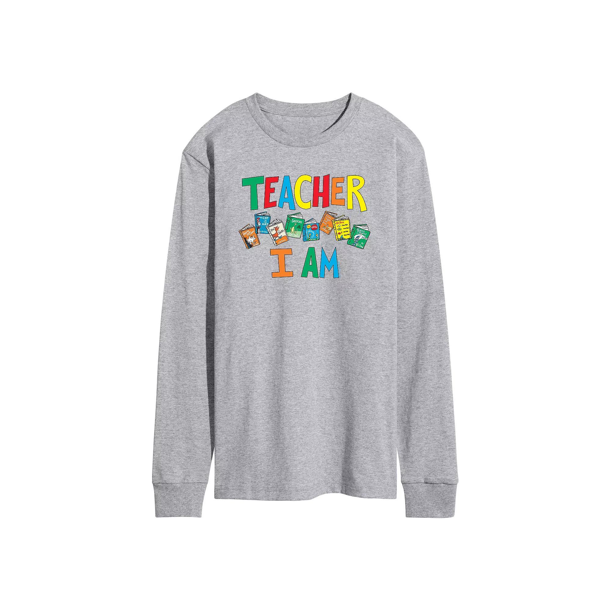 Men's Dr. Seuss Teacher I Am Tee, Size: Small, Gray Product Image