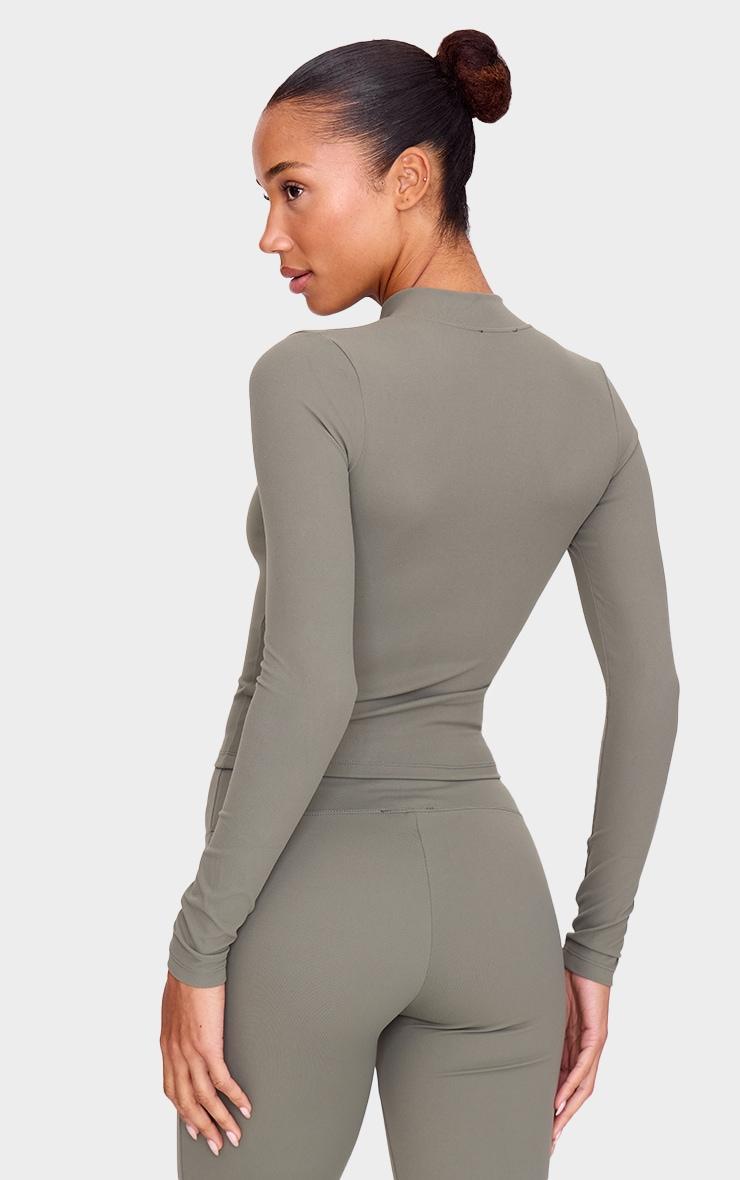 Black Interlock Long Sleeve Top Product Image