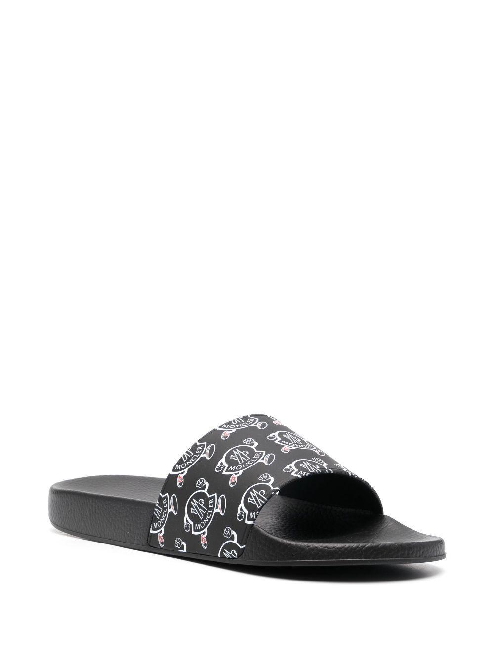 Logo-print Open-toe Slides In Schwarz Product Image